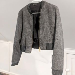 Express tweed moto work blazer jacket size 6